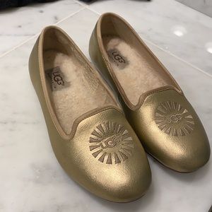 Kids Gold UGG Ballet Flats